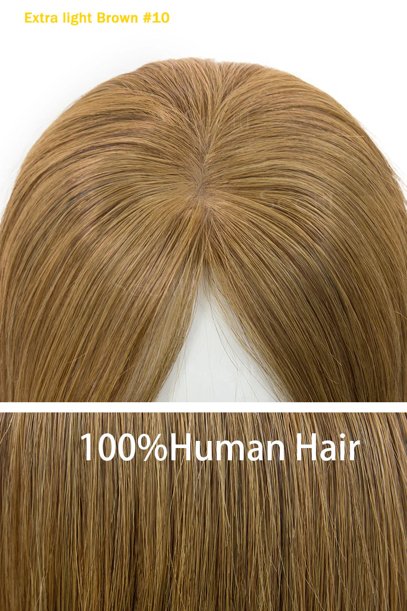 Flavia Silk Top Remy Human Hair Topper Extra light Brown #10