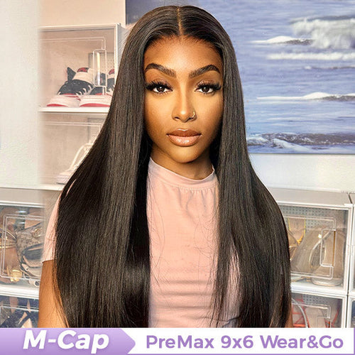Straight Wear Go Wigs Pre Cut 9x6 HD Lace Bleached Knots Glueless Wigs Human Hair Tiny Knots Pre Plucked Hairline