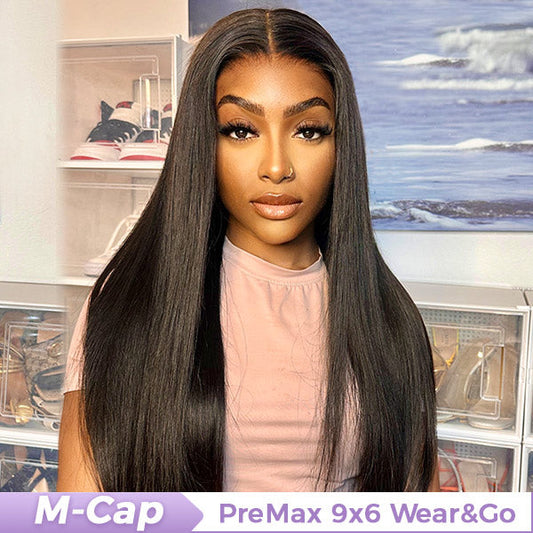 Straight Wear Go Wigs Pre Cut 9x6 HD Lace Bleached Knots Glueless Wigs Human Hair Tiny Knots Pre Plucked Hairline
