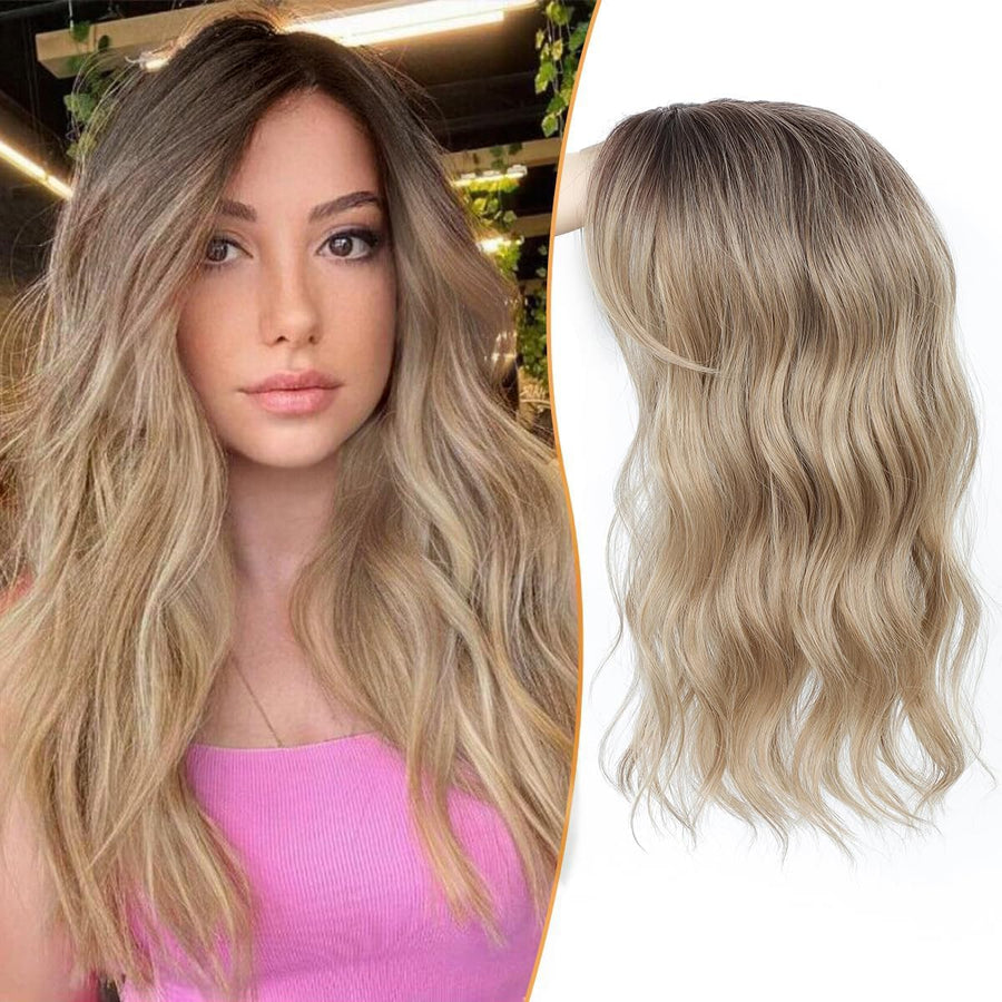 Natural blonde wavy hair topper