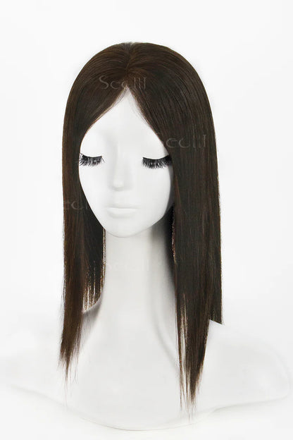 Carlin Human Hair Topper Dark Brown #2