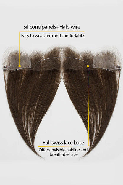 Aurora Hair Hairline Topper: Breathable Lace|Halo Wire|Natural Look Dark Brown #2