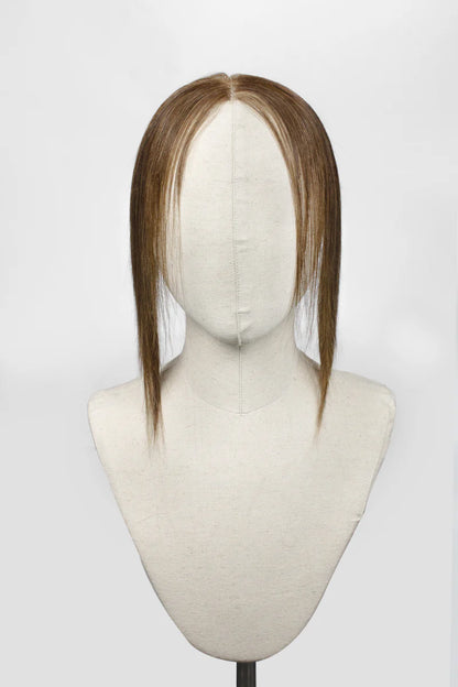 Aurora Hair Hairline Topper: Breathable Lace|Halo Wire|Natural Look Dark Brown mix Medium Ash Brown #P2/6