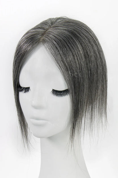 Flavia Silk Top Remy Human Hair Topper #Medium Grey