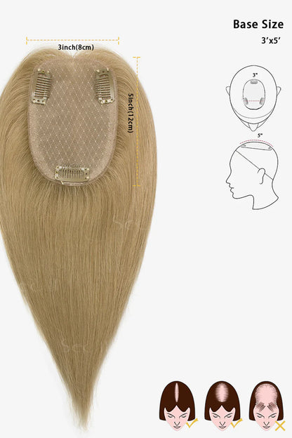 Flavia Silk Top Remy Human Hair Topper Dark Blonde #27