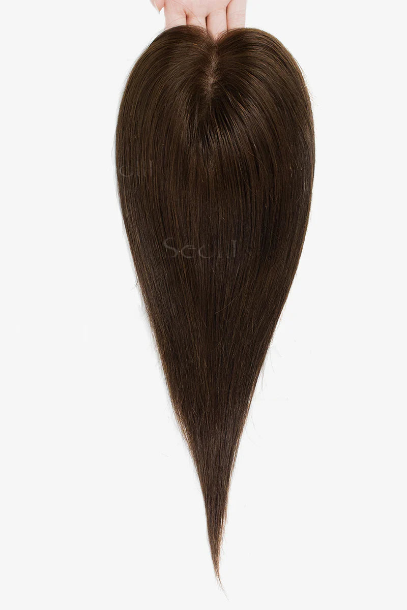 Flavia Silk Top Remy Human Hair Topper Medium Brown #4