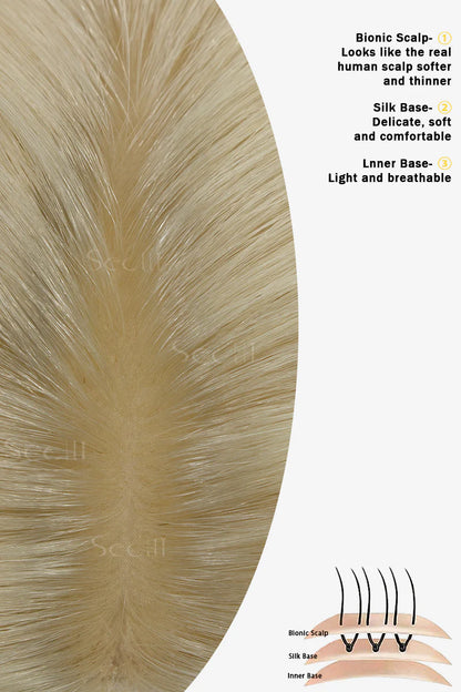 Flavia Silk Top Remy Human Hair Topper Blonde #613