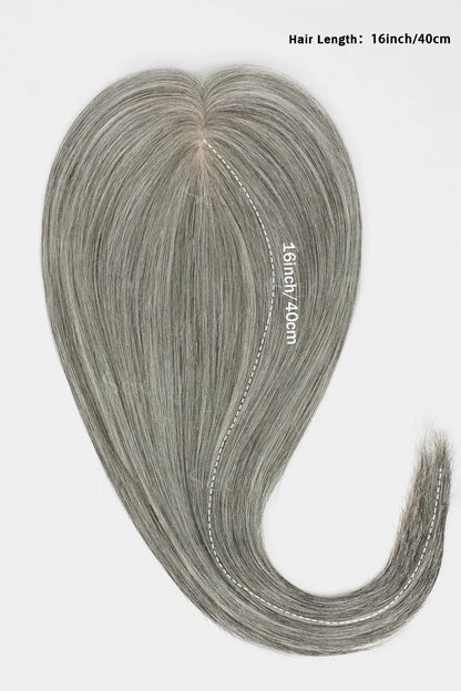 Flavia Silk Top Remy Human Hair Topper #Light Grey