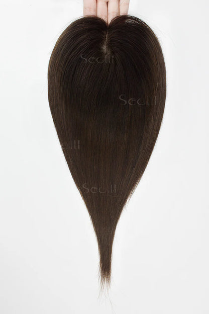 Flavia Silk Top Remy Human Hair Topper Dark Brown/Chocolate Brown #T2/3