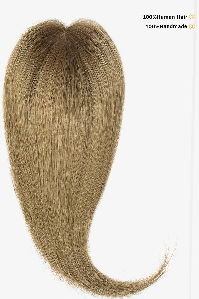 Flavia Silk Top Remy Human Hair Topper Dark Brown/ASH Brown Ombre #T2/8