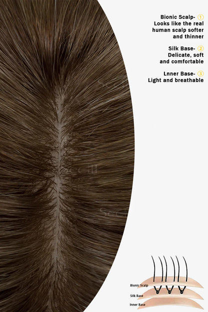 Flavia Silk Top Remy Human Hair Topper Light Blonde With Highlights #T4/16/613