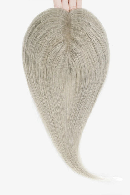 Flavia Silk Top Remy Human Hair Topper #Silver Gray
