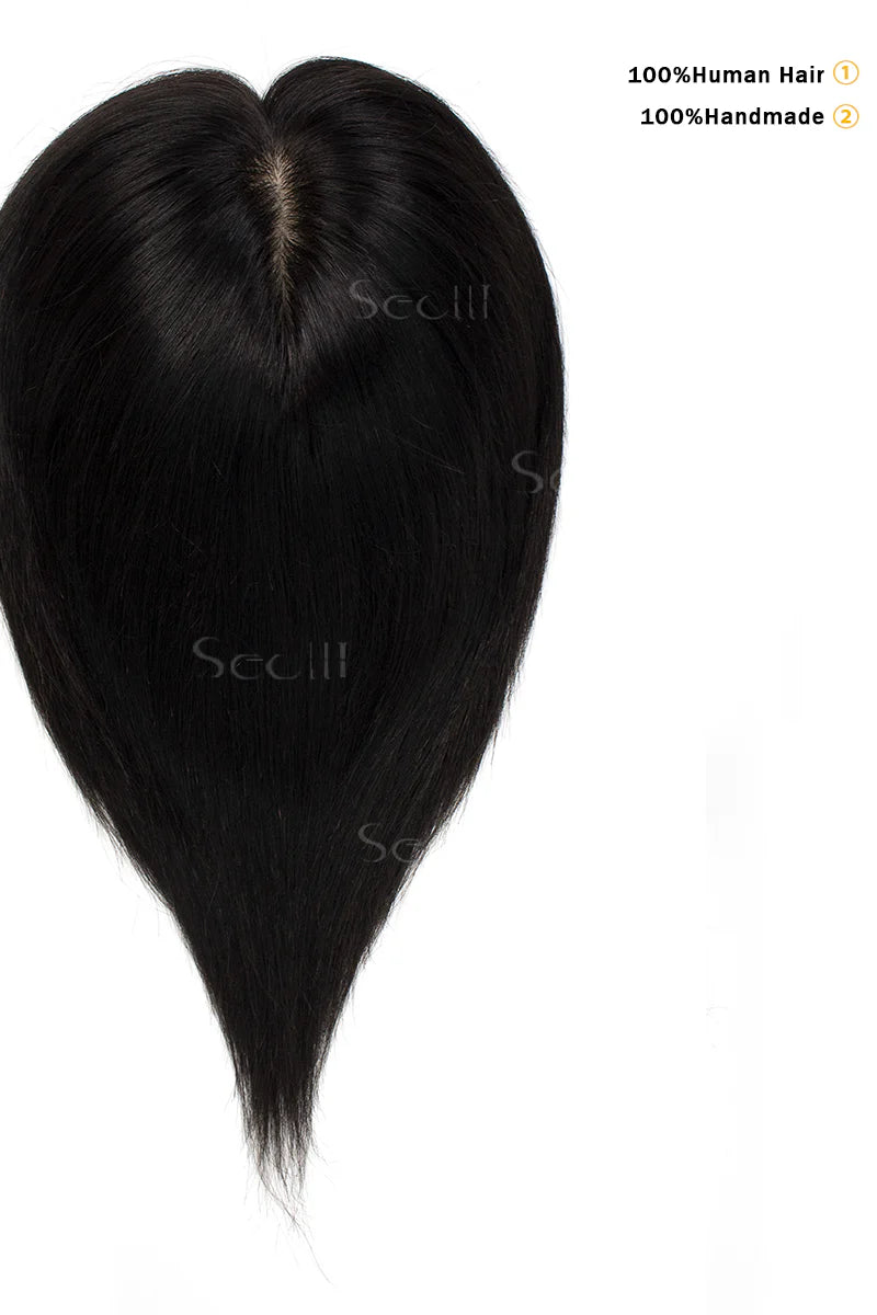 Carlin Human Hair Topper Natural Black #1B