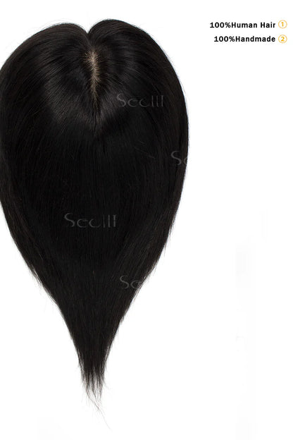 Carlin Human Hair Topper Natural Black #1B