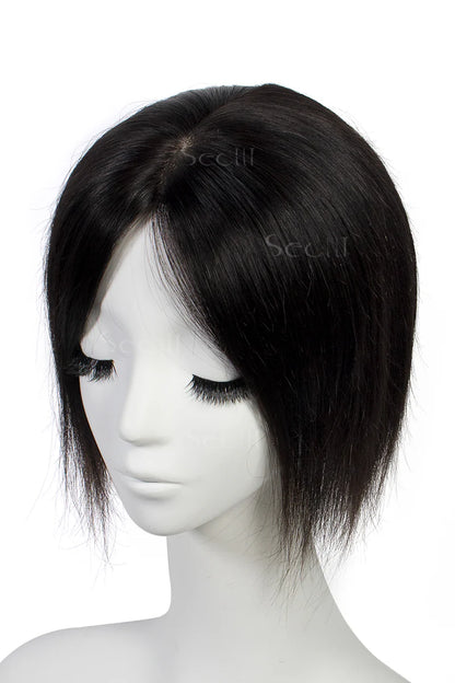 Carlin Human Hair Topper Natural Black #1B